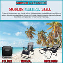 Luxury Padded Multi Position Zero Gravity Garden Relaxer Chair Lounger In Grey & Black