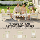 Outsunny Rattan Garden Furniture Set, Outdoor Furniture Conversation Set