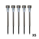 36cm Set of 5 Stainless Steel Garden Solar Path Lights with White LEDs