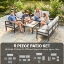 Outsunny Aluminium Garden Furniture Sofa Set With Olefin Cushions, Dark Grey