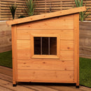 82cm x 1.16m Large Outdoor Garden Wooden Dog House Kennel with Window