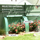 Outsunny Tunnel Greenhouse Steel Frame For Garden W/ Zipper Doors, Green