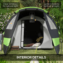 Outsunny Blackout Camping Tent with Bedroom & Living Room for 4-5 Person, Black