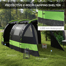 Outsunny Blackout Camping Tent with Bedroom & Living Room for 4-5 Person, Black