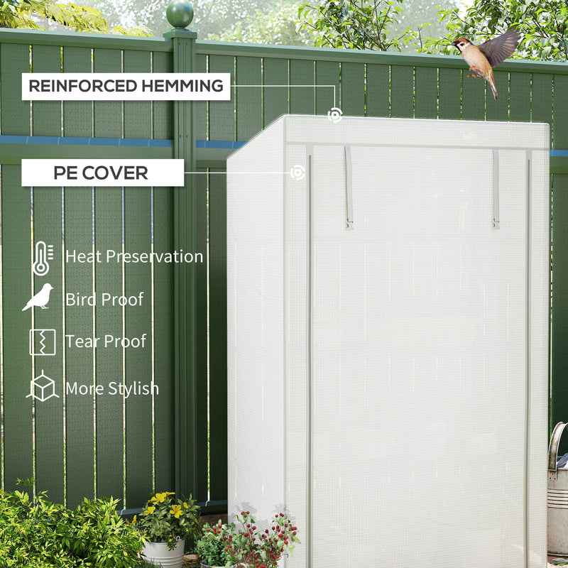 Outsunny 4 Tier Lean-to Mini Greenhouse with Reinforced PE Cover