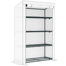 Outsunny 4 Tier Lean-to Mini Greenhouse With Reinforced PE Cover