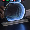 76cm Infinity Light up Standing Snowman Christmas Decoration with Multi-Coloured LEDs on Metal Base