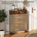 HOMCOM Radiator Cover With Drawer, Horizontal Slat, Rustic Brown