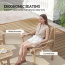 Outsunny 4 Seater Garden Furniture Sofa Set with Curved Seat, Natural Wood