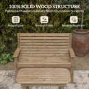 Outsunny 4 Seater Garden Furniture Sofa Set with Curved Seat, Natural Wood