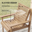 Outsunny 4 Seater Garden Furniture Sofa Set with Curved Seat, Natural Wood