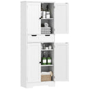 HOMCOM Bathroom Tall Cabinet with Drawer, Adjustable Shelf and Doors, White