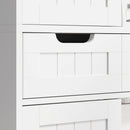 HOMCOM Bathroom Tall Cabinet with Drawer, Adjustable Shelf and Doors, White