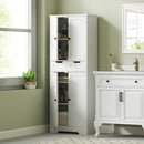 HOMCOM Bathroom Tall Cabinet with Drawer, Adjustable Shelf and Doors, White