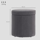 HOMCOM Round Storage Ottoman with Lid, Vanity Stool with Storage