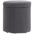 HOMCOM Round Storage Ottoman with Lid, Vanity Stool with Storage