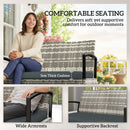 Outsunny 125L Garden Storage Bench, 2 Seater PE Rattan Outdoor Bench