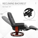 HOMCOM Manual Recliner Swivel Reclining Chair with Footrest Armrests, Black