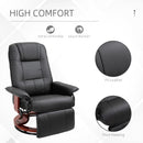 HOMCOM Manual Recliner Swivel Reclining Chair with Footrest Armrests, Black