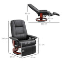 HOMCOM Manual Recliner Swivel Reclining Chair with Footrest Armrests, Black