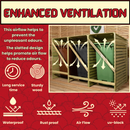 2.02m x 1.22m Large Wooden Outdoor Garden Triple Wheelie Bin Store Storage for 3 Bins