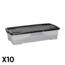 42 Under Bed Clear Stackable and Nestable Storage Box with Black Lid