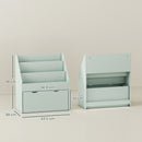 AIYAPLAY Kids Bookcase W/ 3 Tier Shelves, Drawer, For Bedroom, Nursery, Green