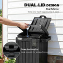 Outsunny 110 L Outdoor Bin with Dual Lid, Ashtray, Drip Tray, Black