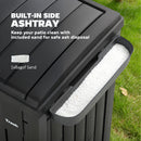 Outsunny 110 L Outdoor Bin with Dual Lid, Ashtray, Drip Tray, Black