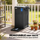 Outsunny 110 L Outdoor Bin with Dual Lid, Ashtray, Drip Tray, Black