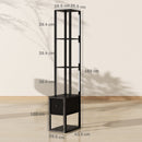 HOMCOM Floor Lamp with Shelves, LED Standing Lamp with Fabric Drawer