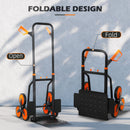 DURHAND Climbing Stairs Trolley Hand Trucks 6-Wheels Foldable Load Cart Steel