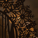 45cm Battery Operated White Wooden Snowflake Arch & Christmas Trees with 10 Warm White LEDs