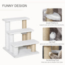 PawHut Pet Stair with 3-step Climb Ladder, Scratching Posts, White