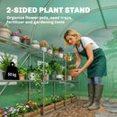 Outsunny Walk-in Greenhouse with Shelves, Green House with Mesh Windows