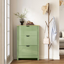 HOMCOM 18-Shoe Storage Cabinet 6 Shelves 3 Drawers Tabletop High Gloss Green