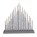 33cm Battery Operated Silver Light up Christmas Candle Bridge with 33 Warm White LEDs