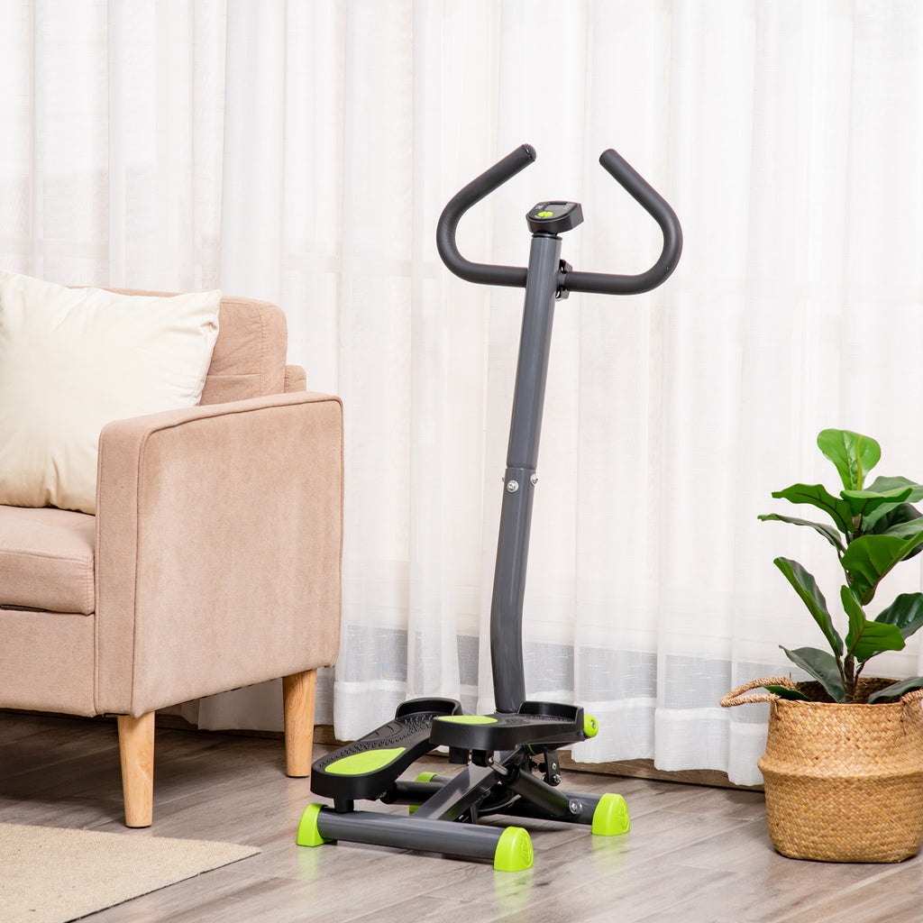 HOMCOM Twister Stepper Height Adjustable Step Machine w/ LCD Screen, G