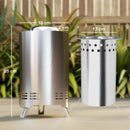 Outsunny Stainless Steel Smokeless Wood Burning Firepit Garden Fire Pit