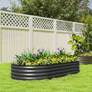 Outsunny Galvanised Raised Garden Bed Planter Box, Dark Grey