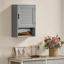 HOMCOM Bathroom Cabinet, Wall Mounted Cabinet with Adjustable Shelves, Grey