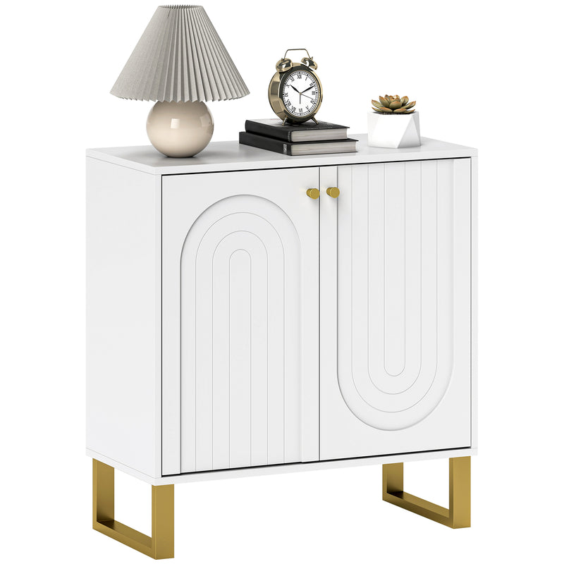 HOMCOM Sideboard With Adjustable Shelves & Doors For Living Room, White