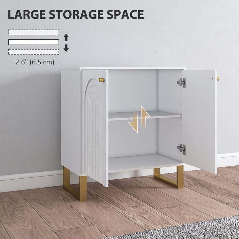 HOMCOM Sideboard With Adjustable Shelves & Doors For Living Room, White