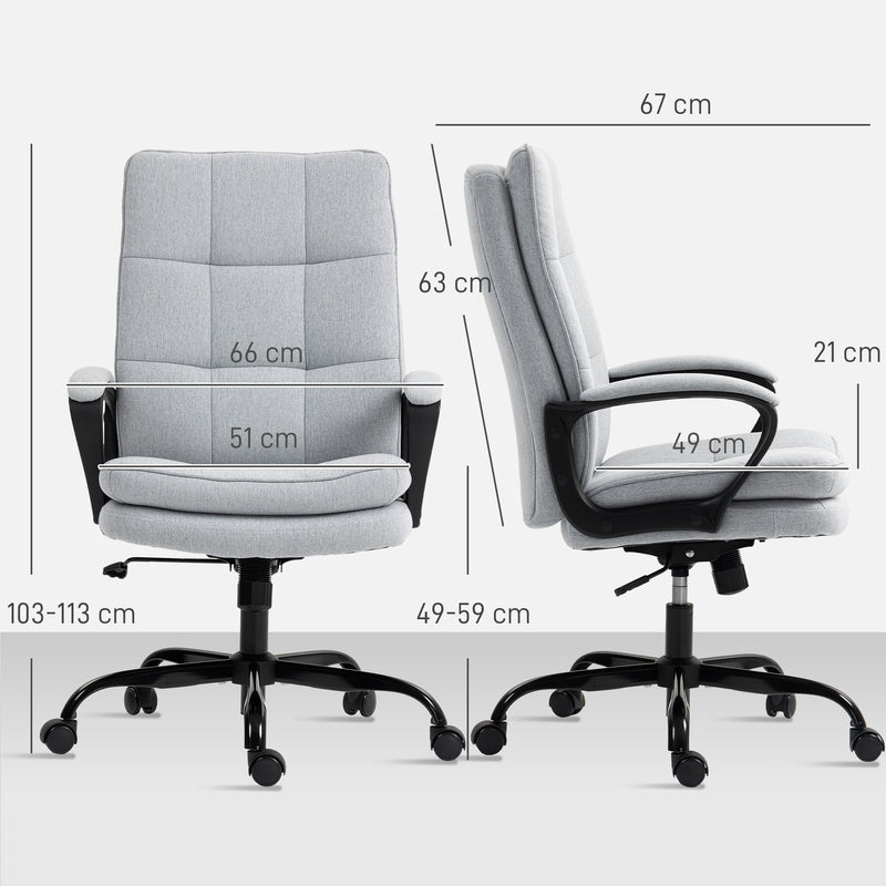 HOMCOM Fabric Office Chair, Computer Desk Chair for Home,