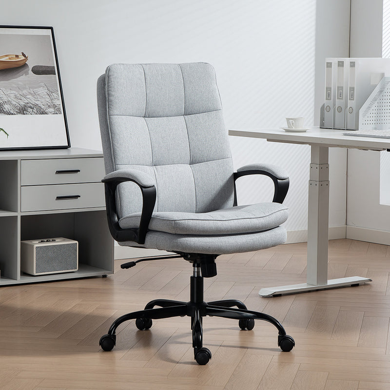 HOMCOM Fabric Office Chair, Computer Desk Chair for Home,