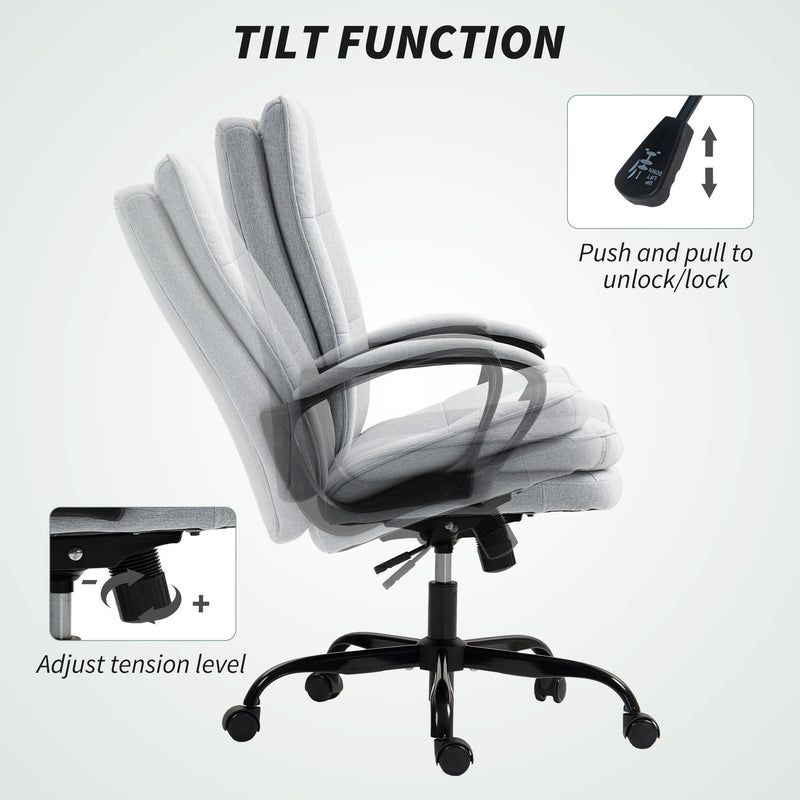 HOMCOM Fabric Office Chair, Computer Desk Chair for Home,