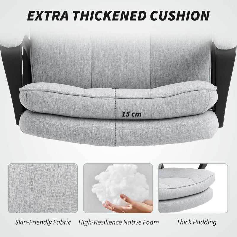 HOMCOM Fabric Office Chair, Computer Desk Chair for Home,