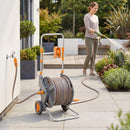 Outsunny Hose Reel Cart With Wheels, 45+2m Garden Hose Reel, Orange