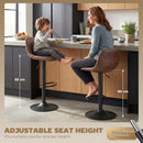 HOMCOM Bar Stools Set Of 2, Modern Swivel Barstools For Dining Room, Brown