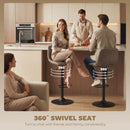 HOMCOM Bar Stools Set Of 2, Modern Swivel Barstools For Dining Room, Brown